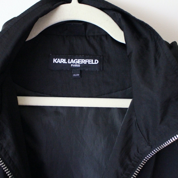 Karl Lagerfeld | Black Wind Rain Jacket with Hood - Picture 3 of 4